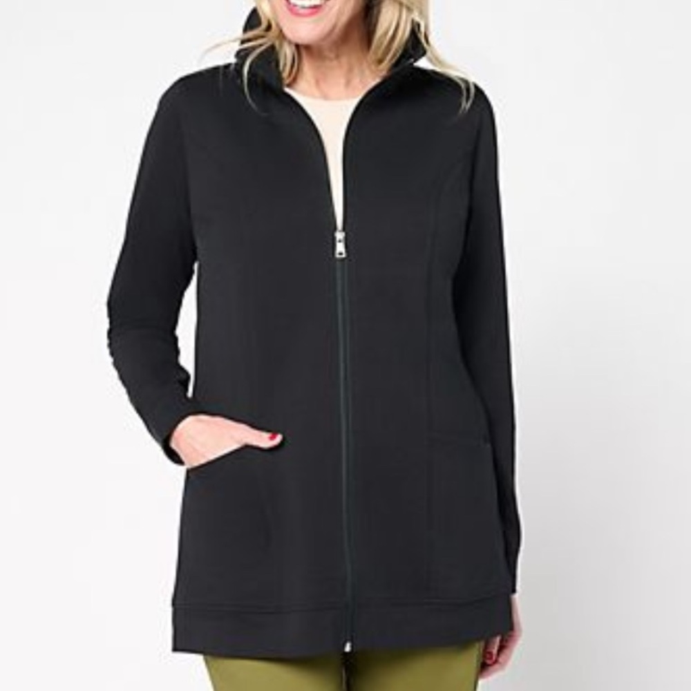 Denim & Co. Easywear French Terry Tunic Jacket